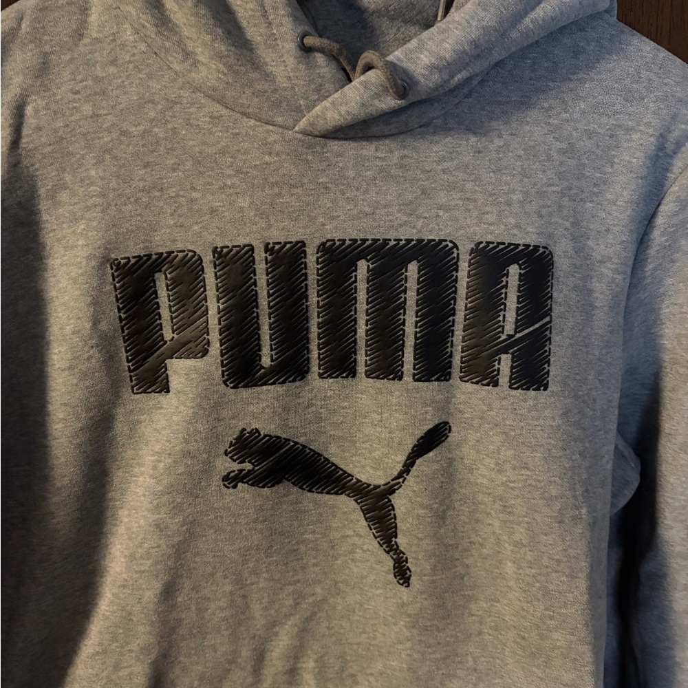 PUMA Men's Gray Logo Hoodie